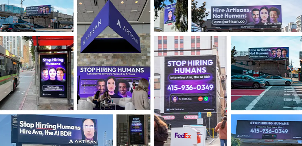 Clickbait “stop hiring humans” marketing campaign made Artisan go viral