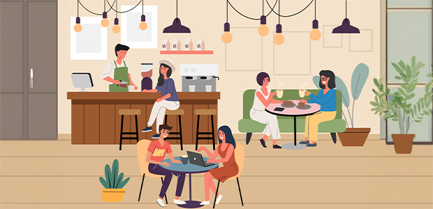 Cafes and restaurants new workspaces for many micro businesses and owners